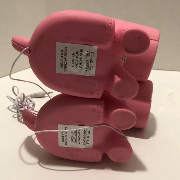 FAB Starpoint Piggy Speakers AUX Audio Hookup 2 Speakers Pink Used - Picture 5 of 7